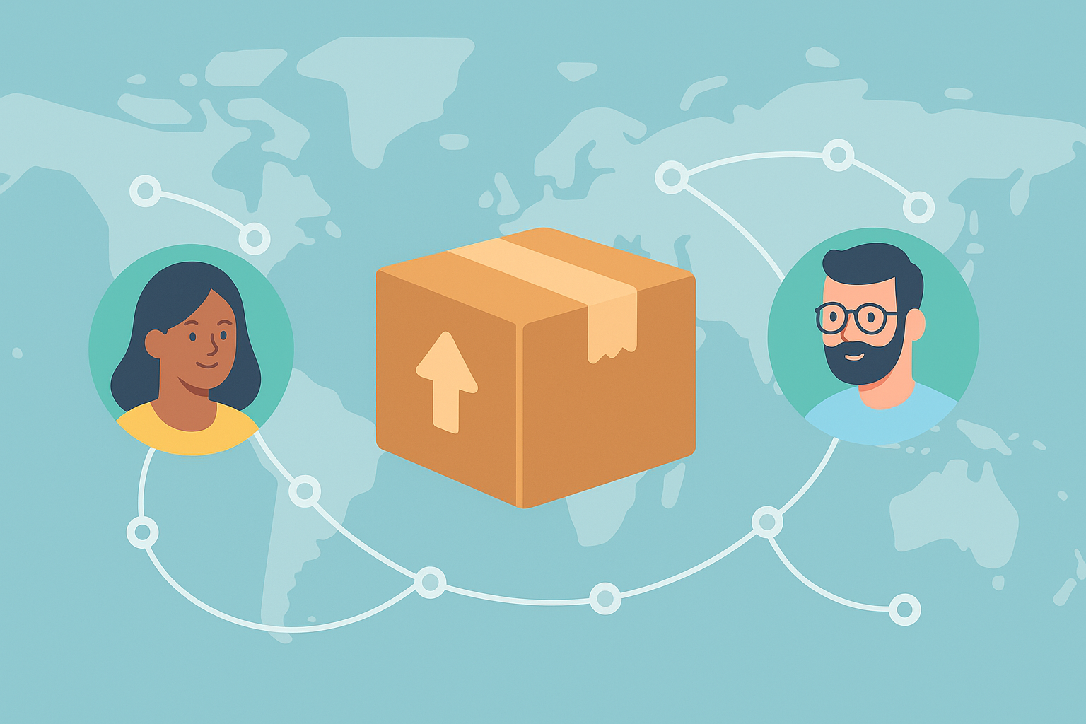 Illustration of peer-to-peer shipping